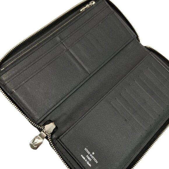 LOUIS VUITTON Zippy Wallet Vertical M30510 Rubber Marine Taiga CA4189 - Picture 3 of 7